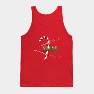 Xmas Candy Cane Broken Tank Top